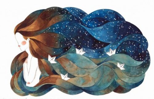 海洋在她的頭髮中