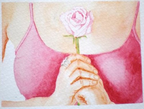 胸部與花