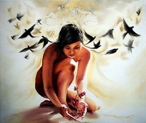 思考這朵花時重生的想法